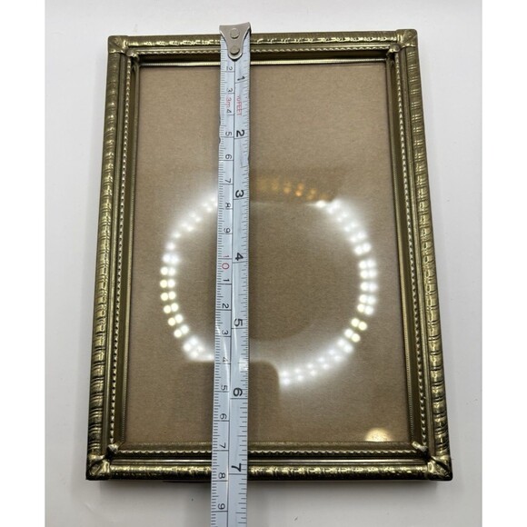 Vintage Gold Tone Picture Frame Holds 5x7 Inches Velvet Backing Used - Picture 15 of 16